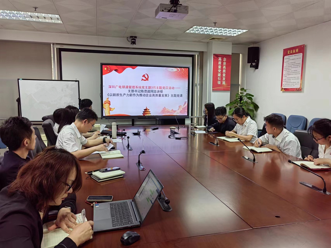 “深入學(xué)習貫徹兩會精神，深悟細研新質(zhì)生產(chǎn)力” ——廣電銀通黨總支下屬各黨支部開展專題黨課活動